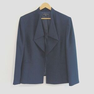 Preston York Blazer Womens‎ 18W Navy Blue Pockets NEW Corporate Office Chic Boxy